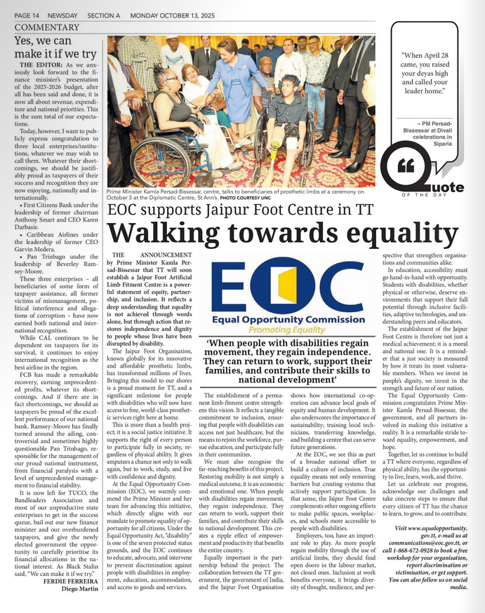Walking Towards Equality